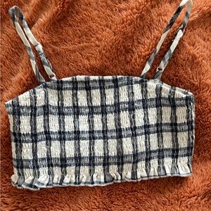 SHEIN Gingham crop top adjustable straps